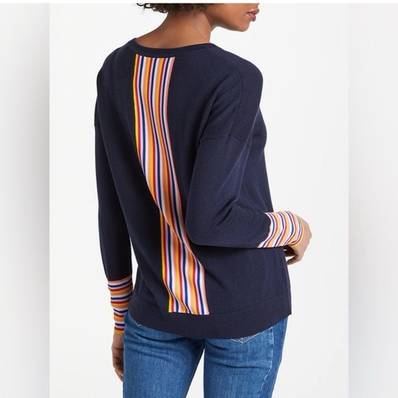 Boden Cassandra Wool Sweater Jumper Rainbow Stripe - Picture 2 of 8